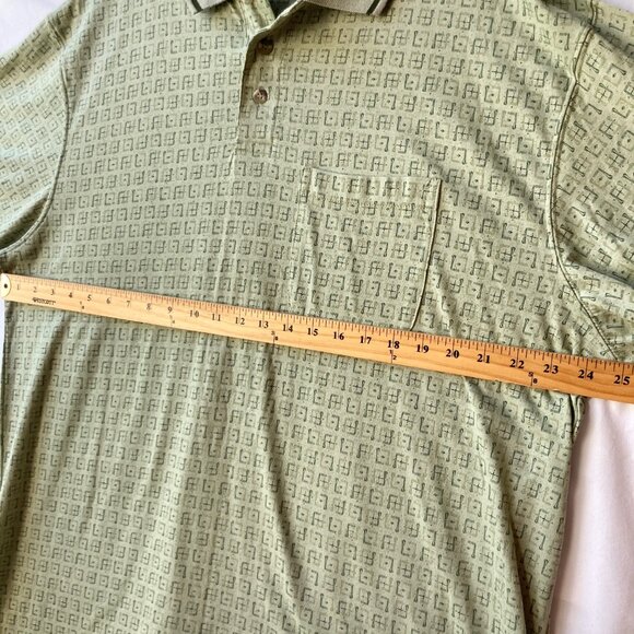 Michael Austin Golf Shirt Mens Size XL Vintage New All Over Print Green NWT - Picture 11 of 12